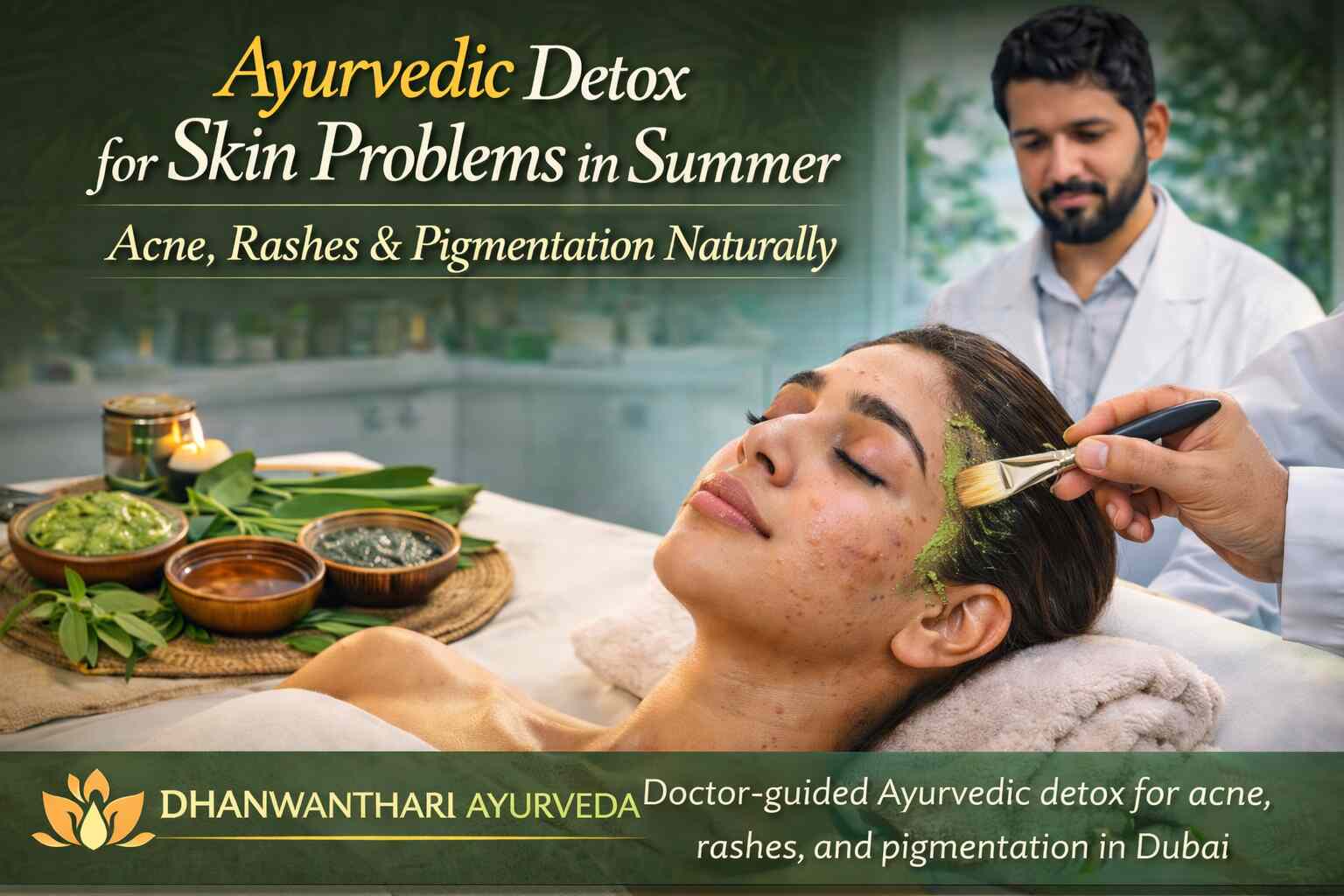 Ayurvedic detox for skin problems in summer in Dubai with natural treatment for acne rashes and pigmentation