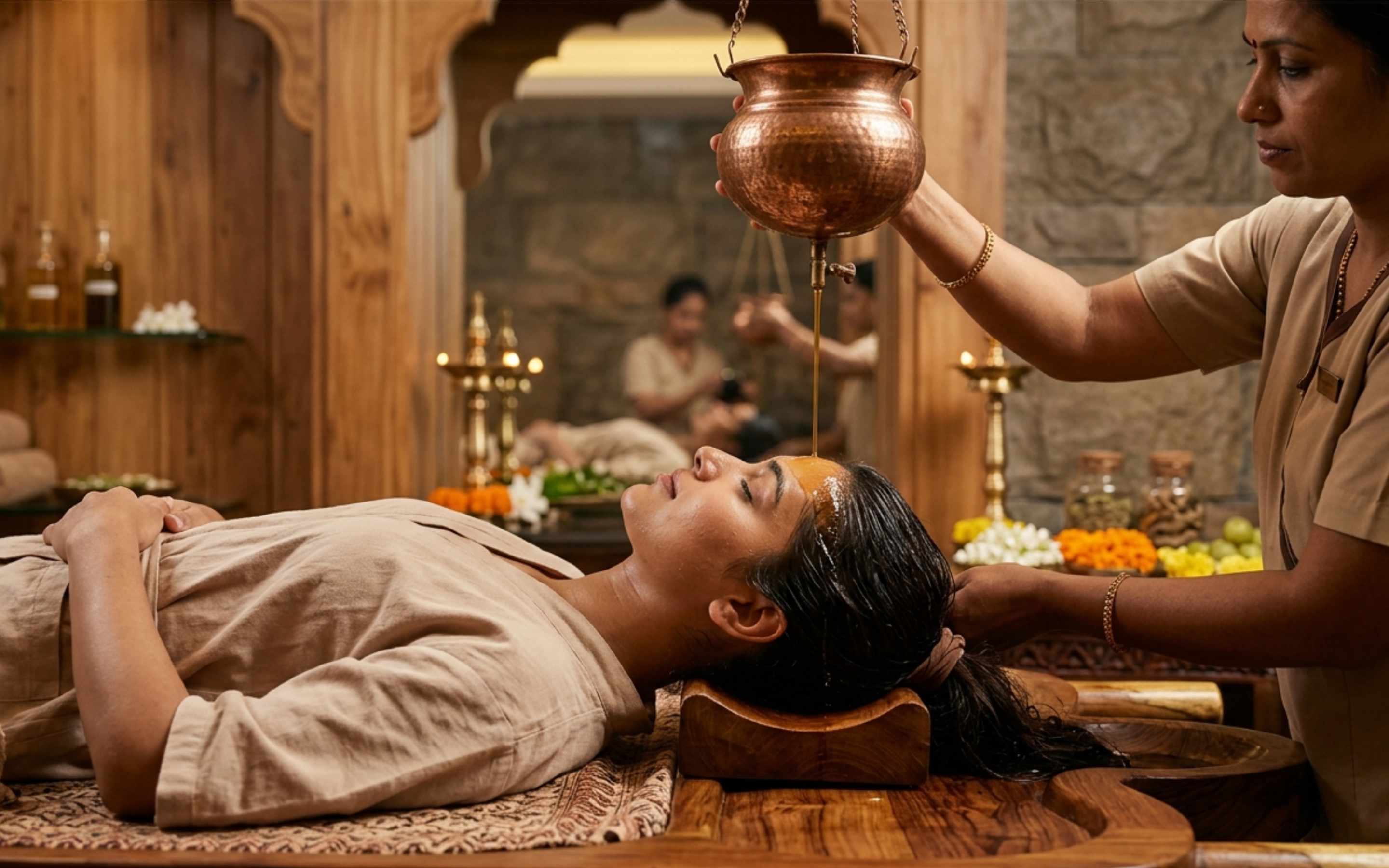 Shirodhara massage therapy in Dubai for stress relief