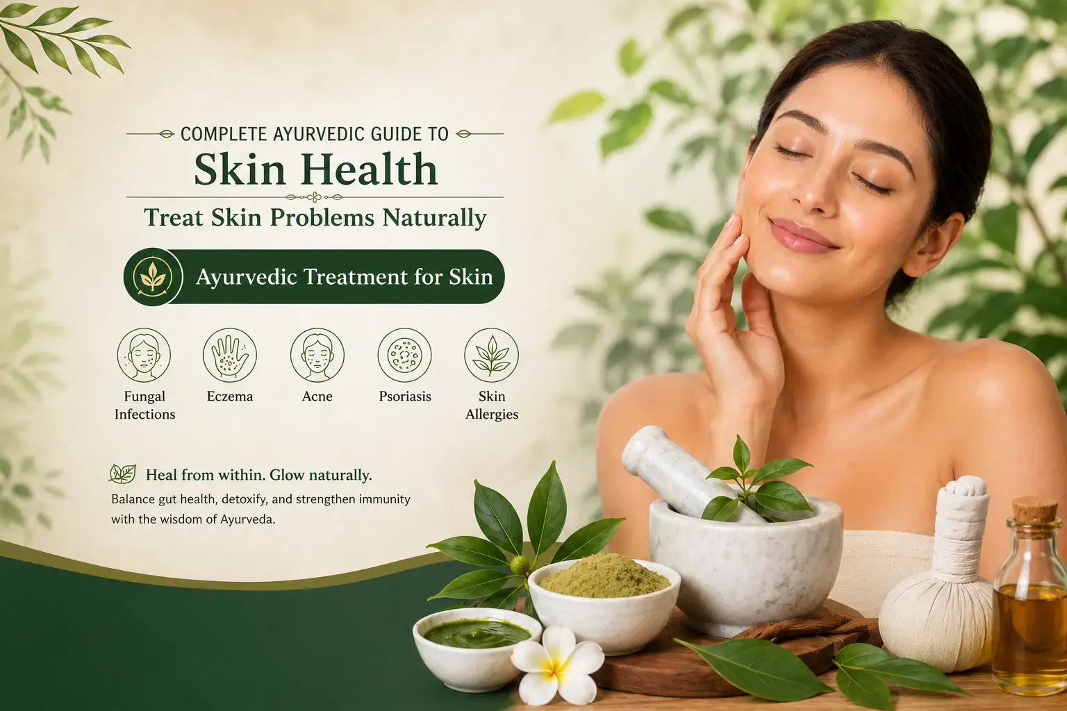 Complete Ayurvedic guide to skin health with natural Ayurvedic treatment for skin problems in Dubai