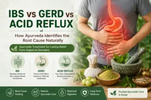 Ayurvedic treatment for IBS and GERD in Dubai helping manage acid reflux and digestive disorders naturally through personalized Ayurvedic care